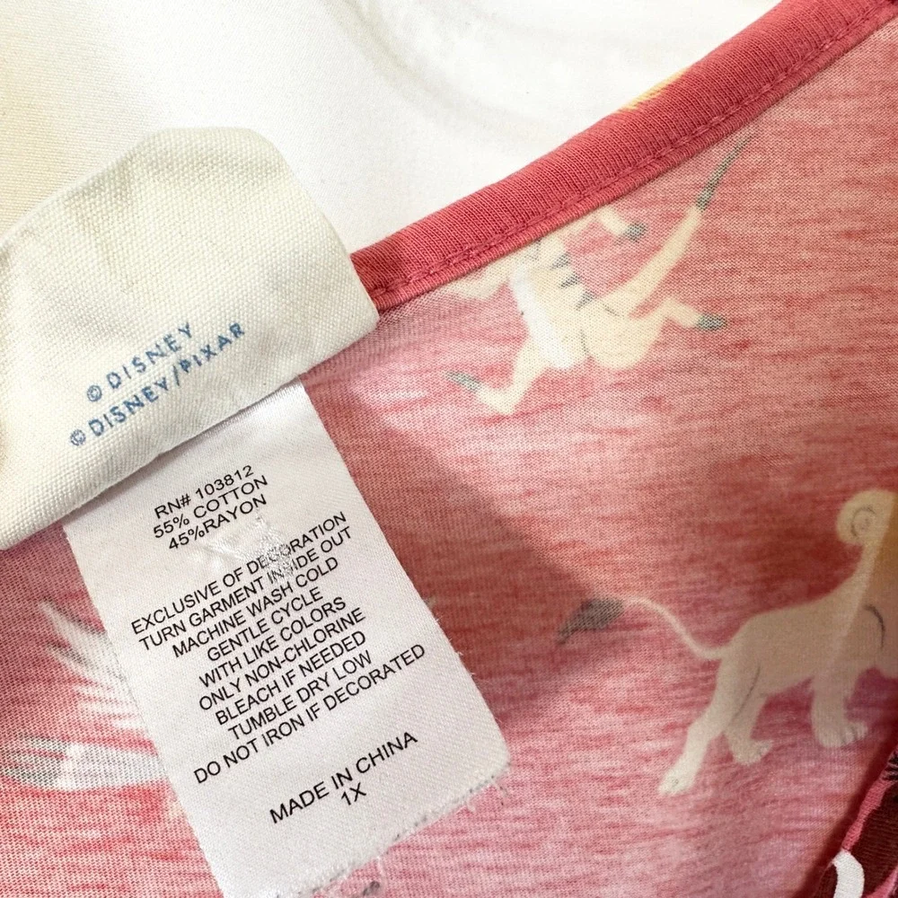 Nite Nite Disney Plus Size 1X Pajama Set Off to Sleep We Go Lion King 1783 - Picture 15 of 16
